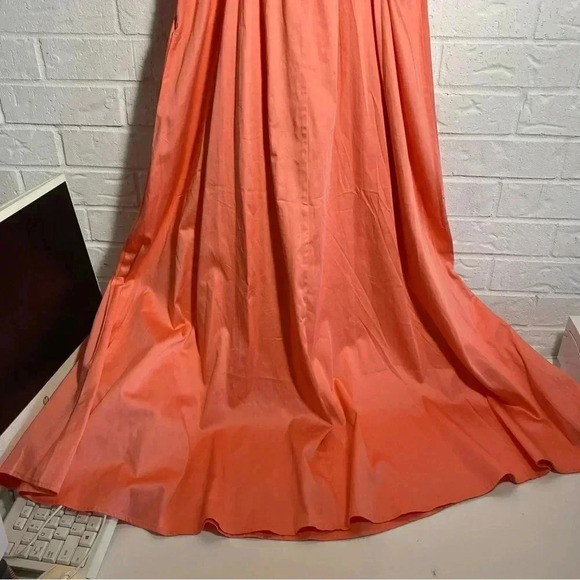 Maxi Dress Size Large Salmon-ish Color Long Summer Spaghetti Strap Empire Waist - Picture 2 of 8